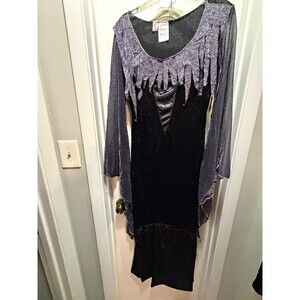 Fun World Halloween Black/Purple Dress Costume Polyester Stretch M/L Regular